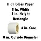 High Gloss Paper 5x3 in. Rectangle Inkjet Label Roll 