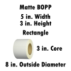 Matte BOPP 5x3 in. Rectangle Inkjet Label Roll 
