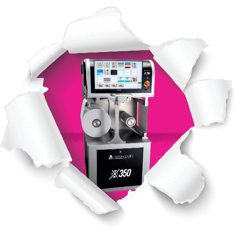 Introducing the x350 roll-to-roll label printer.