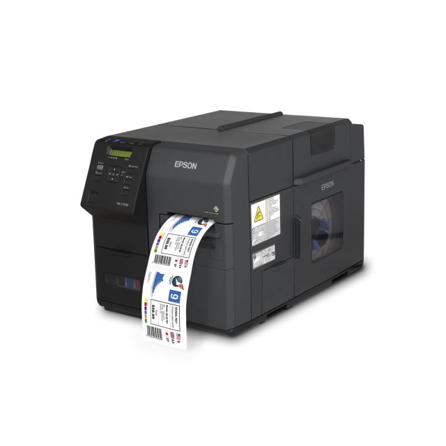 TM-C7500 Product Label Printer Angle View With Lable